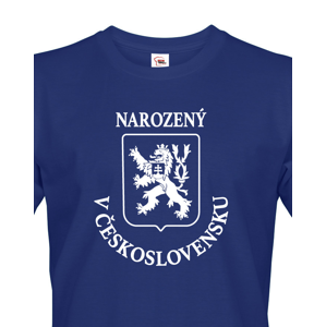 Pánské retro tričko se lvem a znakem ČSSR - Narozený v Československu