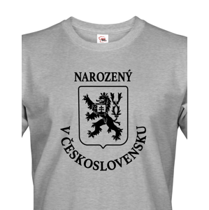 Pánské retro tričko se lvem a znakem ČSSR - Narozený v Československu