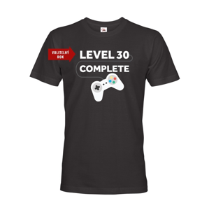Pánské tričko k narozeninám - Level 30 complete - s věkem na přání