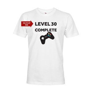 Pánské tričko k narozeninám - Level 30 complete - s věkem na přání