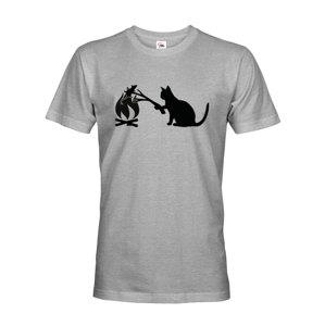 Pánské tričko kočka a myš - tričko pro milovníky koček