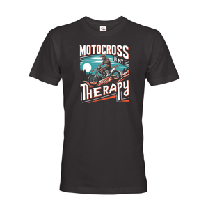 Pánské tričko Motocross is my therapy - tričko pro milovníky motocrossu