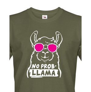 Pánské tričko No Prob - LLama - veselý potisk s ještě veselejšími barvami