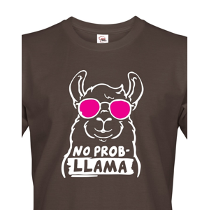 Pánské tričko No Prob - LLama - veselý potisk s ještě veselejšími barvami