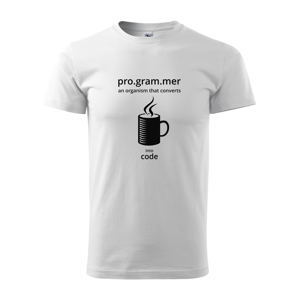 Pánské tričko pro programátory Convert coffee in to code musíš mít