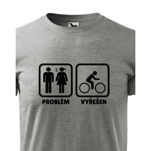 Pánské tričko Problém vyřešen - hoďte hádku za hlavu a vyražte na kolo