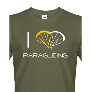 Pánské tričko s motivem I love paragliding
