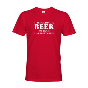 Pánské tričko s pivním potiskem - I´m holding beer - tričko pro milovníky piva