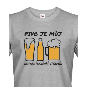 Pánské tričko s potiskem Pivo je vitamín - ideální dárek pro pivaře