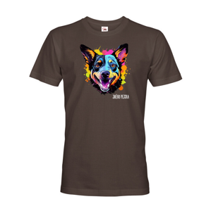 Pánské tričko s potiskem plemene Austrálsky dobytkársky pes s volitelným jménem