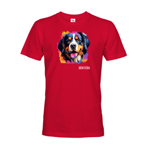 Pánské tričko s potiskem plemene Bernský salašnícky pes s volitelným jménem