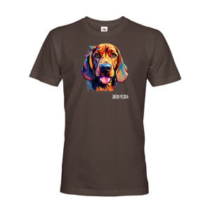 Pánské tričko s potiskem plemene Bloodhound s volitelným jménem