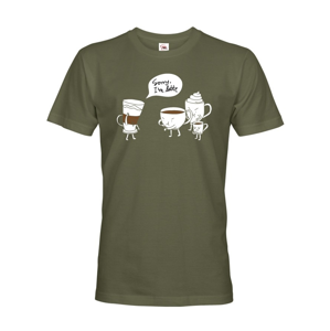 Pánské tričko s potiskem - Sorry I am latte