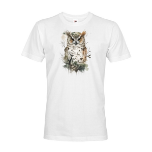 Pánské tričko s potiskem zvířat - Sova
