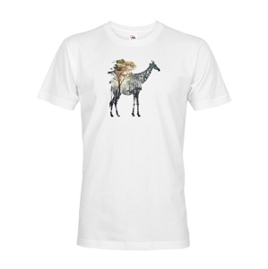 Pánské tričko s potiskem zvířat - Žirafa