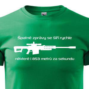 Pánské tričko Špatné zprávy se šíří rychle pro military a army nadšence