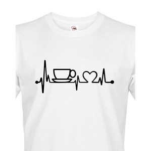 Pánské tričko Srdeční tep káva - triko pro milovnice kávy