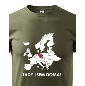 Pánské triko pro cestovatele Tady jsem doma - s mapou Evropy