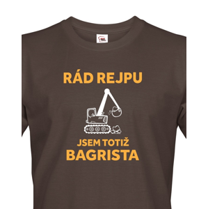 Pánské triko s potiskem pro bagristu - ideální dárek 