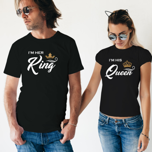 Párová trika Her King a His Queen -  skvělý dárek nejen k Valentýnu