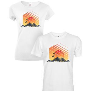 Párové trička pro turisty a cestovatele Západ slunce