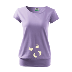 Těhotenské Tričko s motivem Otisky - originální a vtipný motiv na triko