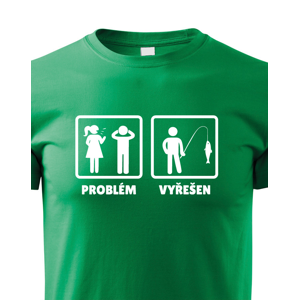 Vtipné tričko pro rybáře Problém - Vyřešen - ideální dárek