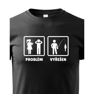 Vtipné tričko pro rybáře Problém - Vyřešen - ideální dárek