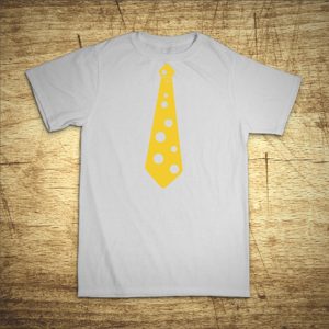 Zábavné tričko s motívom kravaty syr