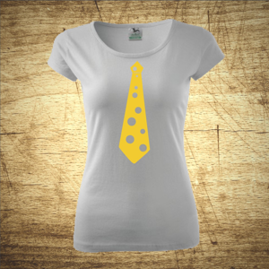 Zábavné tričko s motívom kravaty syr